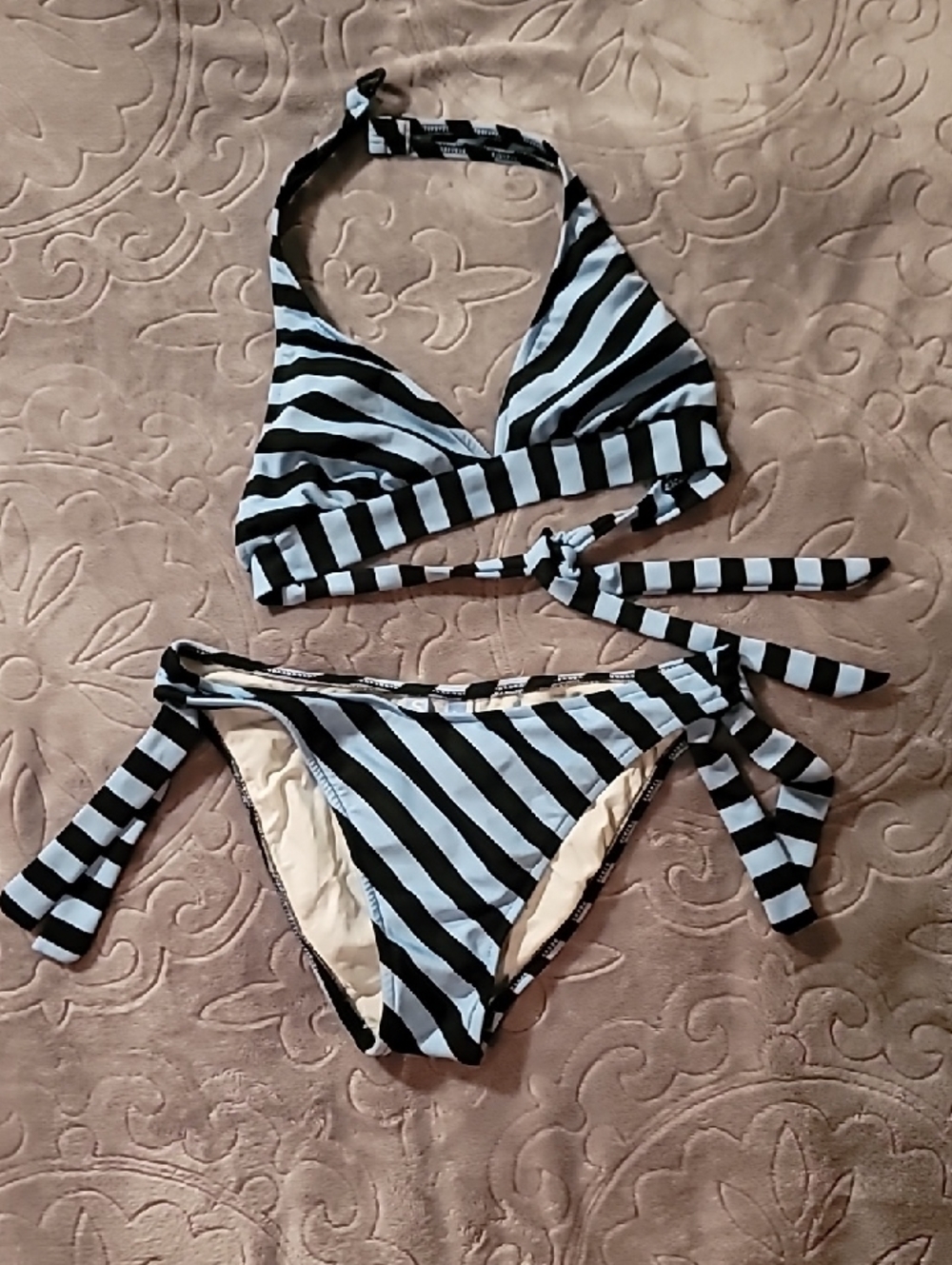 Candies Striped Halter Bikini